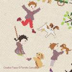 Perrette Samouiloff - Happy Childhood: Dogs and Puppies, zoom 4 (Cross stitch chart)