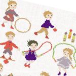 Perrette Samouiloff - Happy Childhood: Old fashioned games, zoom 2 (Cross stitch chart)