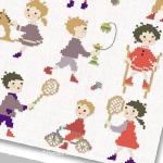 Perrette Samouiloff - Happy Childhood: Old fashioned games, zoom 4 (Cross stitch chart)