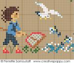 Happy Childhood,Seaside (large) - cross stitch pattern - by Perrette Samouiloff (zoom 2)