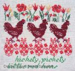 Hickety, Pickety... (three red hens!) - cross stitch pattern - by Perrette Samouiloff (zoom 4)