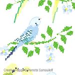 Perrette Samouiloff - Parakeets zoom 3 (cross stitch chart)