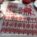 Perrette Samouiloff - Red Lace and Holly Christmas zoom 4 (cross stitch chart)