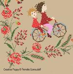 Perrette Samouiloff - Red Poppy Banner zoom 1 (cross stitch chart)