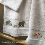 Perrette Samouiloff - Savannah Baby Animals - Baby Items customized with Name, zoom 1 (Cross stitch chart)