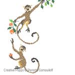 Perrette Samouiloff - Monkeys zoom 1 (cross stitch chart)
