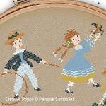 Perrette Samouiloff - Victorian Children playing in Summer zoom 1 (cross stitch chart)