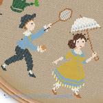Perrette Samouiloff - Victorian Children playing in Summer zoom 2 (cross stitch chart)