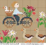 Happy Childhood, The geese (large) - cross stitch pattern - by Perrette Samouiloff (zoom 4)