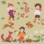 Happy Childhood - Autumn (large pattern) - cross stitch pattern - by Perrette Samouiloff (zoom 1)