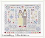 Riverdrift House - Wedding Folkies zoom 4 (cross stitch chart)
