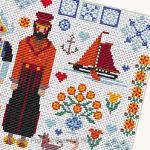 Riverdrift House - Dutch Folkies zoom 3 (cross stitch chart)