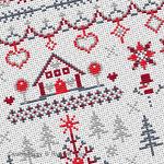 Riverdrift House - Happy Christmas Sampler  zoom 3 (cross stitch chart)