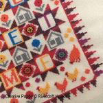 Riverdrift House - Home Sweet Home  Patchwork Style Sampler zoom 2 (cross stitch chart)