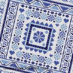 Riverdrift House - Hungarian Blue Square zoom 2 (cross stitch chart)