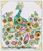 Shannon Christine Designs - Paisley peacock zoom 5 (cross stitch chart)