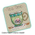 Shannon Christine Designs - Teatime Tea-cups zoom 2 (cross stitch chart)