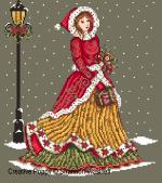 Shannon Christine Designs - Victorian Christmas lady zoom 5 (cross stitch chart)