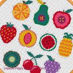 Tapestry Barn - Fruity Sampler - 10 Fruit motifs zoom 1 (cross stitch chart)