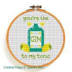 Tapestry Barn - Gin & Tonic - Love Quote zoom 4 (cross stitch chart)