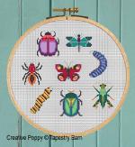 Tapestry Barn - Insects (Beetles, Bugs and Butterflies) zoom 2 (cross stitch chart)