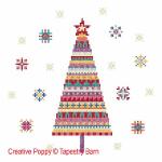 Tapestry Barn - Merry Bright Christmas Tree zoom 1 (cross stitch chart)