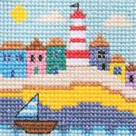 Tapestry Barn - Rainbow Houses zoom 1 (cross stitch chart)