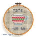 Tapestry Barn - Time for Tea - 8 Teacup motifs, zoom 5 (Cross stitch chart)