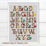 Tapestry Barn - Wild West - Cowboy ABC zoom 3 (cross stitch chart)