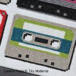 Tiny Modernist - Retro Cassettes zoom 2 (cross stitch chart)
