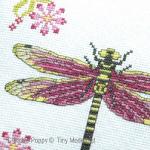 Tiny Modernist - Dragonfly Pillow zoom 2 (cross stitch chart)