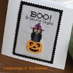 Tiny Modernist - Halloween Greetings zoom 4 (cross stitch chart)
