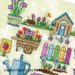 Tiny Modernist - Spring Garden zoom 3 (cross stitch chart)