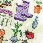 Tiny Modernist - Spring Garden zoom 4 (cross stitch chart)
