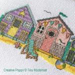 Tiny Modernist - Summer Beach Huts zoom 1 (cross stitch chart)