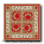 Agnès Delage-Calvet -  Signs of the Zodiac, Cancer -  counted cross stitch pattern chart (zoom1)