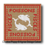 Agnès Delage-Calvet -  Signs of the Zodiac, Pisces -  counted cross stitch pattern chart (zoom1)