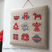 Scandi Hoops Mini Ornaments, cross stitch pattern, by Tapestry Barn