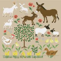 Mother and baby animals (large pattern) - cross stitch pattern - by Perrette Samouiloff