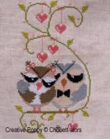 Love Birds  - Cross stitch pattern chart designed by Chouett&#039;alors