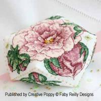 Peony Biscornu - cross stitch pattern - by Faby Reilly Designs
