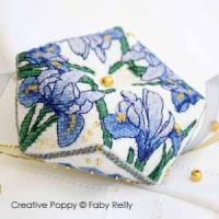 <b>Iris Biscornu</b><br>cross stitch pattern<br>by <b>Faby Reilly Designs</b>