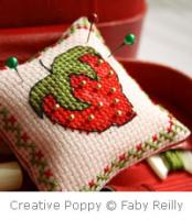 <b>Petite Faby - Strawberry pincushion</b><br>cross stitch pattern<br>by <b>Faby Reilly Designs</b>