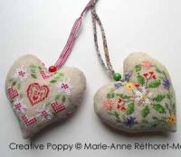 Marie-Anne R&eacute;thoret-M&eacute;lin - Cowbell hearts (cross stitch pattern)