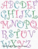 Maria Diaz - Curly Alphabet ABC (cross stitch pattern chart)