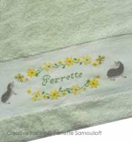 Perrette Samouiloff - Hedgehog towel series - design for hand towel (cross stitch)