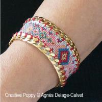 Agn&egrave;s Delage-Calvet - Curb Chain Bracelet jewelry project with tutorial and cross stitch pattern chart