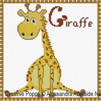 Alessandra Adelaide Needleworks - G is for Giraffe - Animal Alphabet (cross stitch chart)
