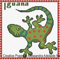 Alessandra Adelaide Needleworks - I is for Iguana - Animal Alphabet (cross stitch chart)