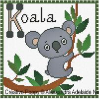 Alessandra Adelaide Needleworks - K is for Koala - Animal Alphabet (cross stitch chart)